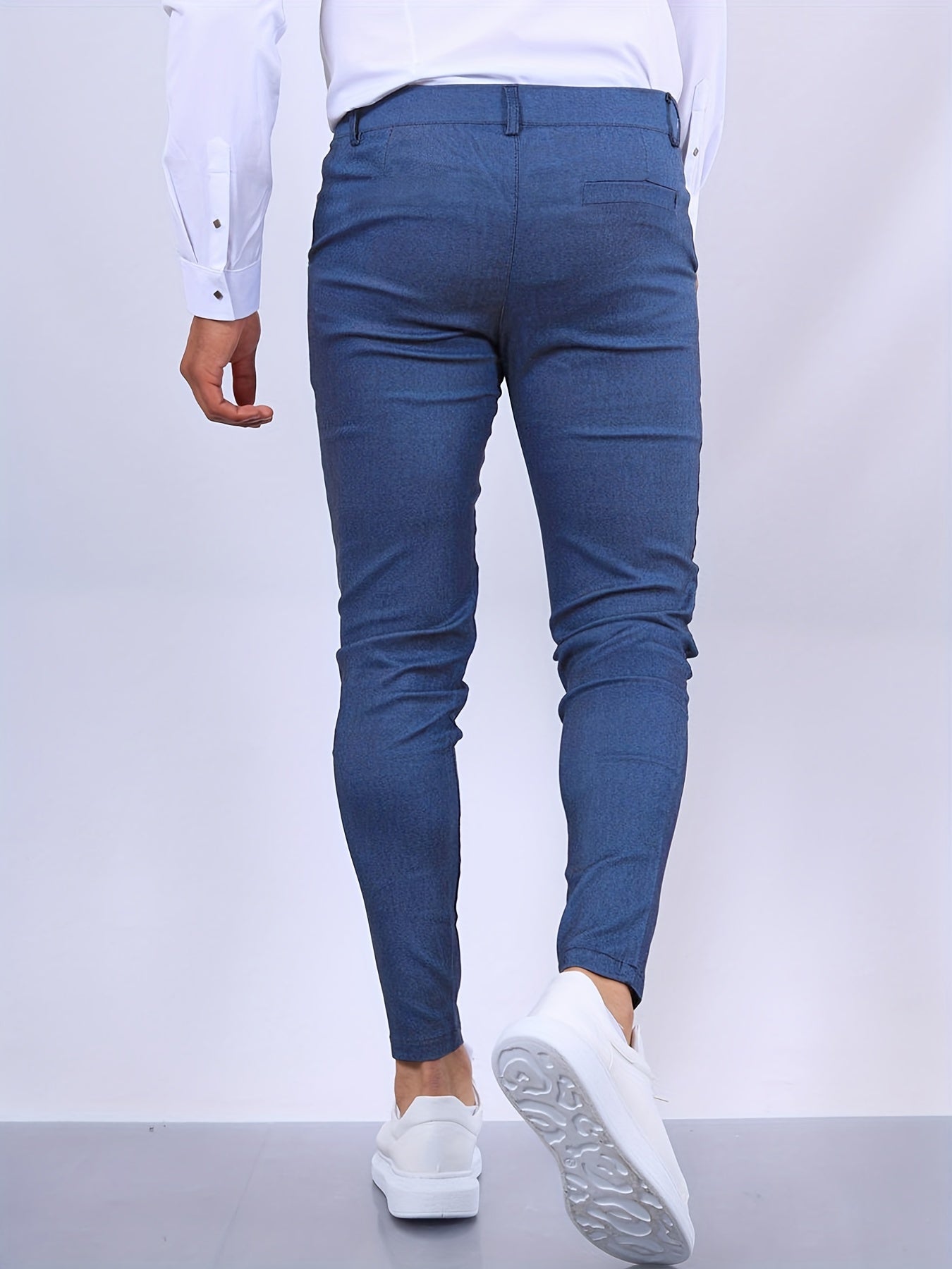 Herr Slim Fit Byxa - Skräddarsydd Look - Bekväm med Stretch - Mångsidig Användning