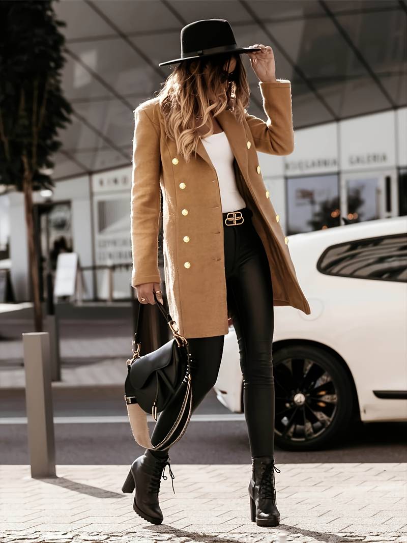Damekåpe – Slim Fit Stil – Dobbeltspent – Mellomlang Skreddersydd Passform