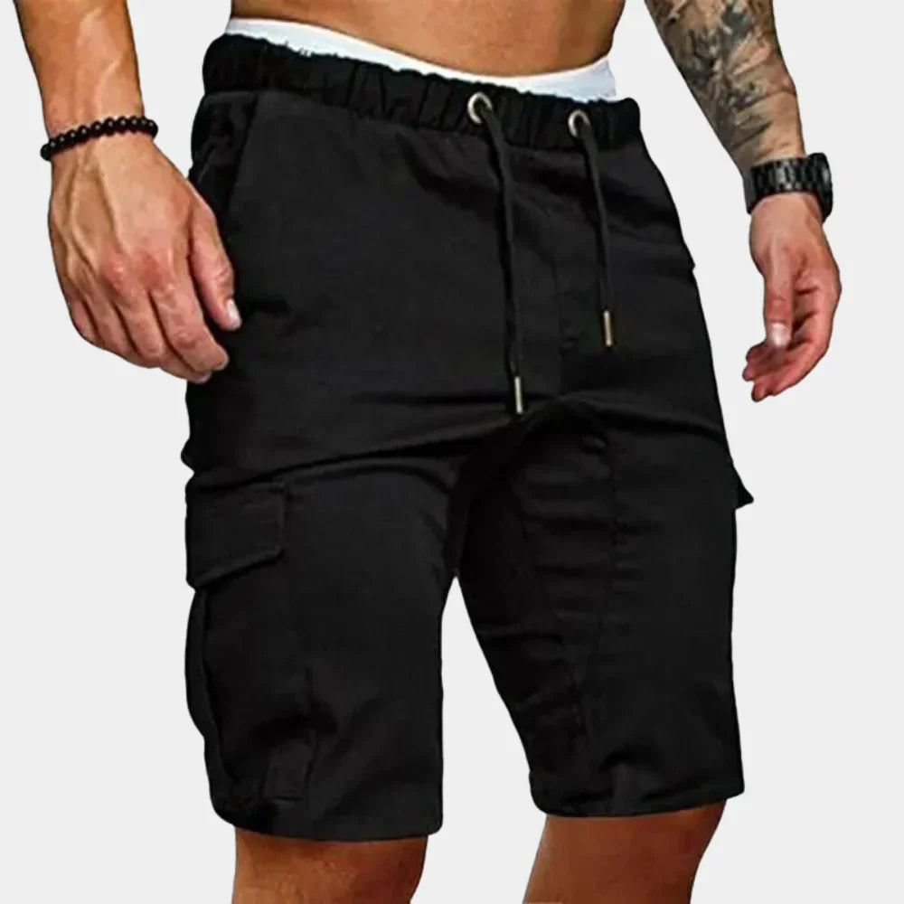 Herreshorts – Cargo – Avslappet passform – Kneelengde – Elastisk liv – Pustende bomullsmiks