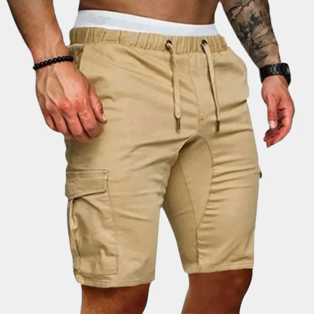 Herreshorts – Cargo – Avslappet passform – Kneelengde – Elastisk liv – Pustende bomullsmiks
