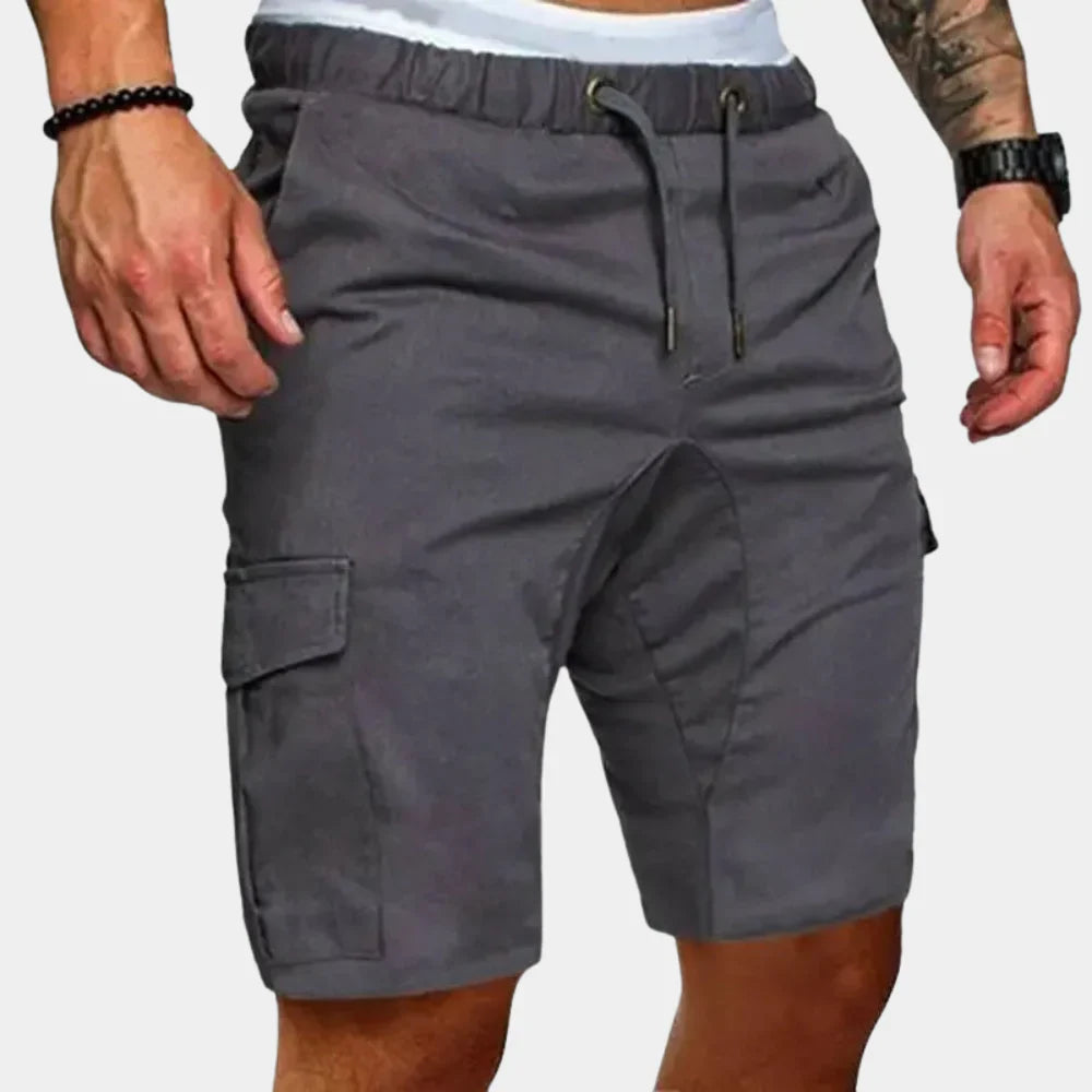 Herreshorts – Cargo – Avslappet passform – Kneelengde – Elastisk liv – Pustende bomullsmiks