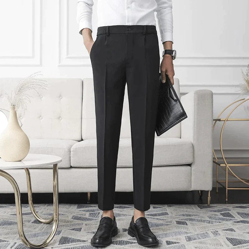 Herrebukser - Slim Fit Dressbukse - Skreddersydd Passform - Beltehemper - Glidelås