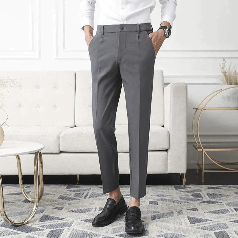 Herrebukser - Slim Fit Dressbukse - Skreddersydd Passform - Beltehemper - Glidelås