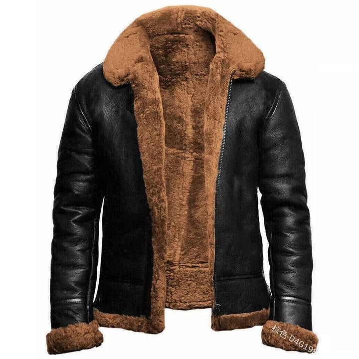 Herrjacka – Slim Fit – Skinnlook – Fodrad med Shearling – Kort Längd Varm Modell