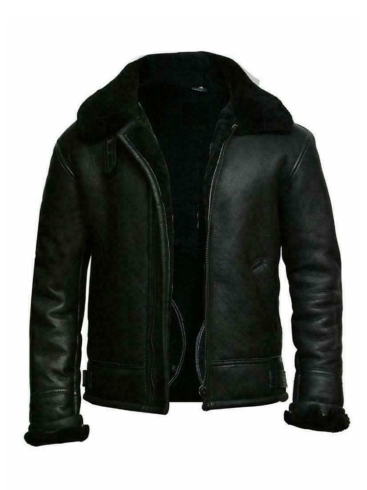Herrjacka – Slim Fit – Skinnlook – Fodrad med Shearling – Kort Längd Varm Modell