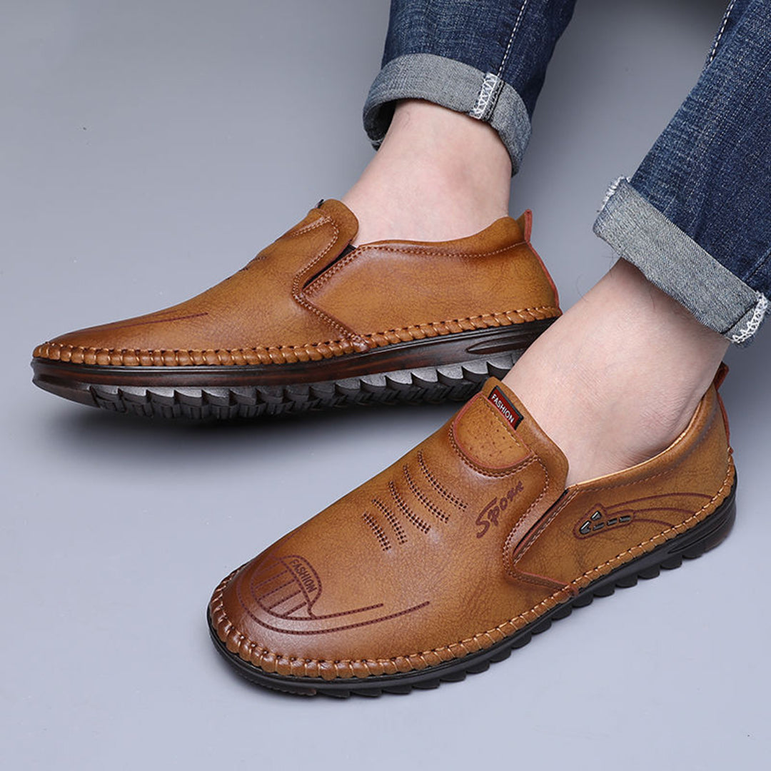 Herresko Loafers - Komfortabel Slip-on - Slitesterk Såle - Elegant Tekstur
