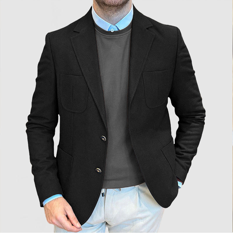 Herreblazer – Skreddersydd passform – Ullblanding – Dobbeltspent – Notch-slag
