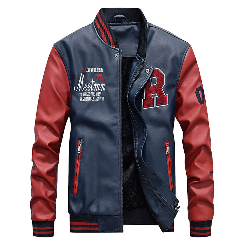 Herr baseballjacka – Skinnkropp – Regular fit – Applikationer – Tryckknappar