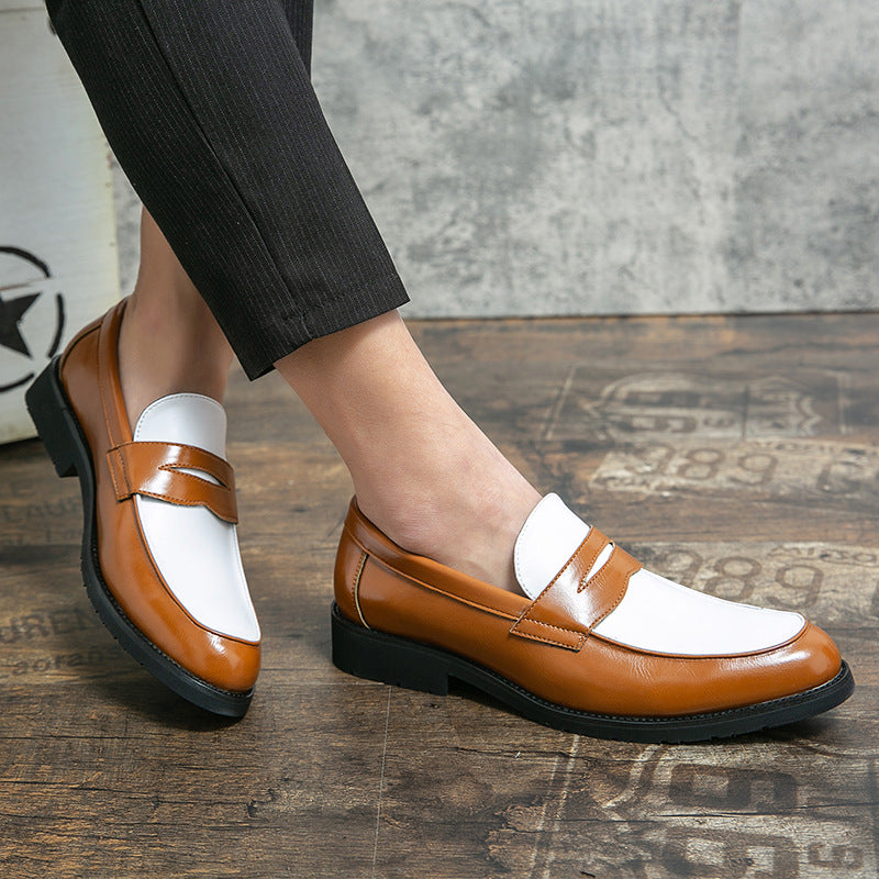 Herre Loafers – Polert Skinn – Slip-On – Gummisåle – Klassisk To-Tonet Design