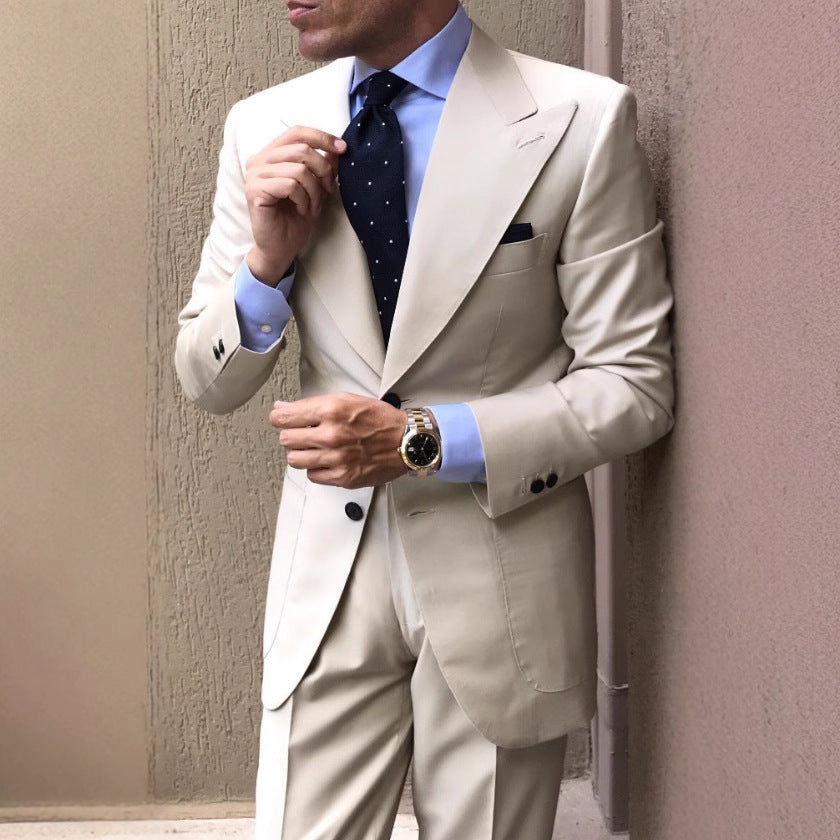 Herre Blazer – Ullblanding – Skreddersydd Passform – Enkeltspent – Notch Slag