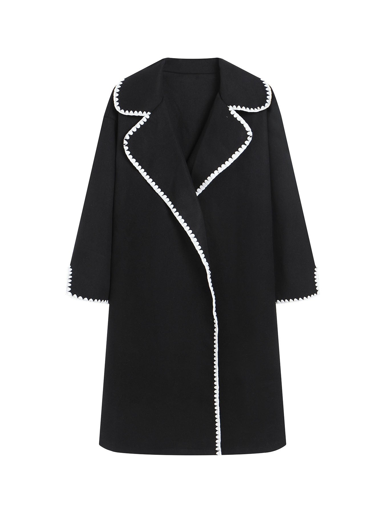 Dam Windbreakerjacka – Ull – Oversized Passform – Snäckbroderi – Lappkrage