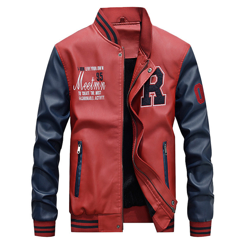 Herr baseballjacka – Skinnkropp – Regular fit – Applikationer – Tryckknappar