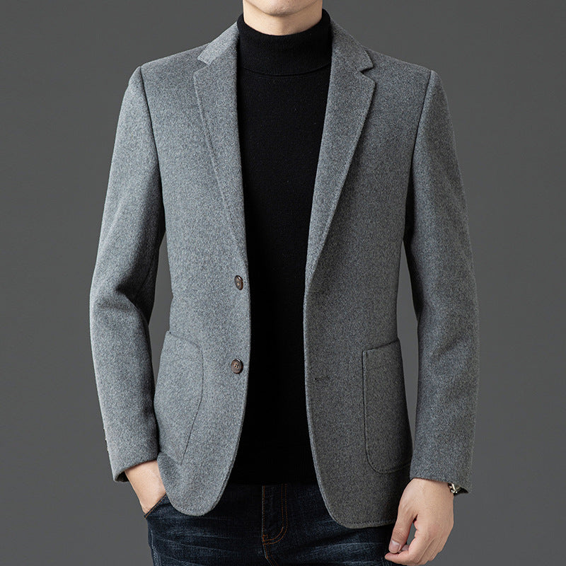 Herreblazer – Ull – Slim Fit – Notch Slag – To-Knapps Business Casual