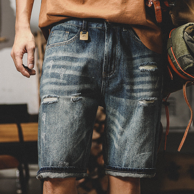 Herrejeans – Avslappet passform – Rett ben – Slitesterk denim – Distresset look