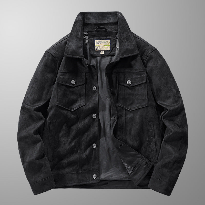 Herrjacka – Mocka – Slim Fit – Bröstfickor – Knappfront – Höftkort