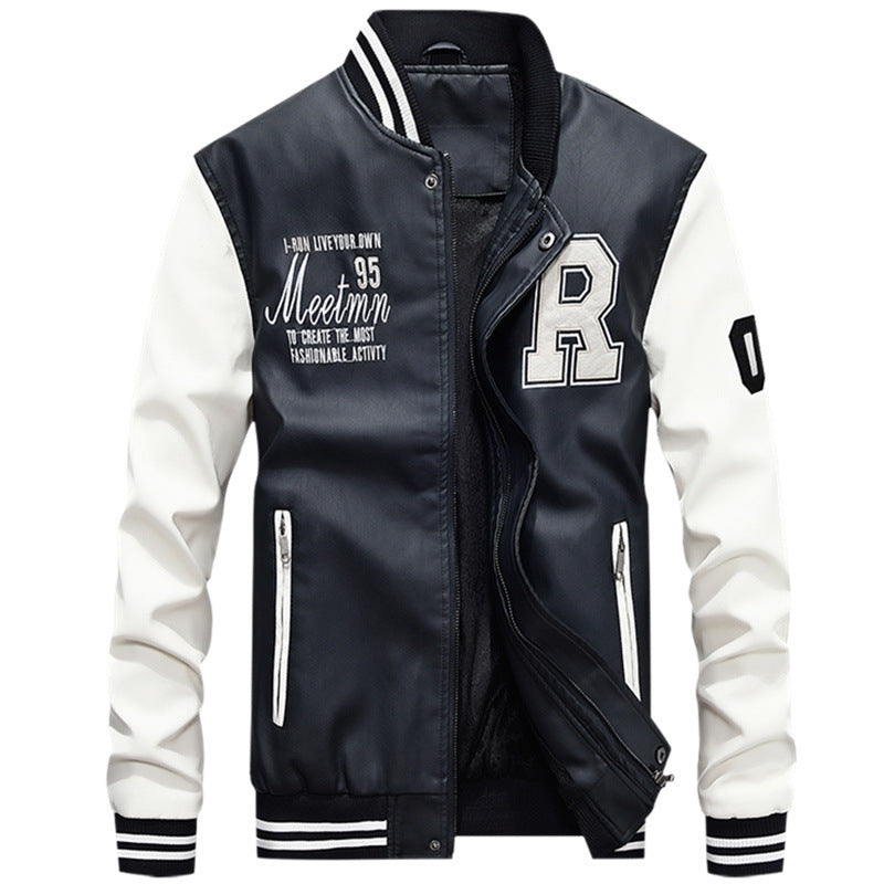 Herr baseballjacka – Skinnkropp – Regular fit – Applikationer – Tryckknappar