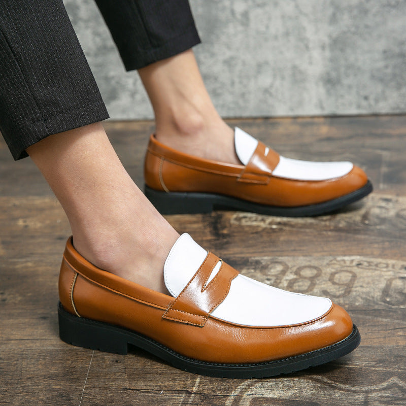 Herre Loafers – Polert Skinn – Slip-On – Gummisåle – Klassisk To-Tonet Design