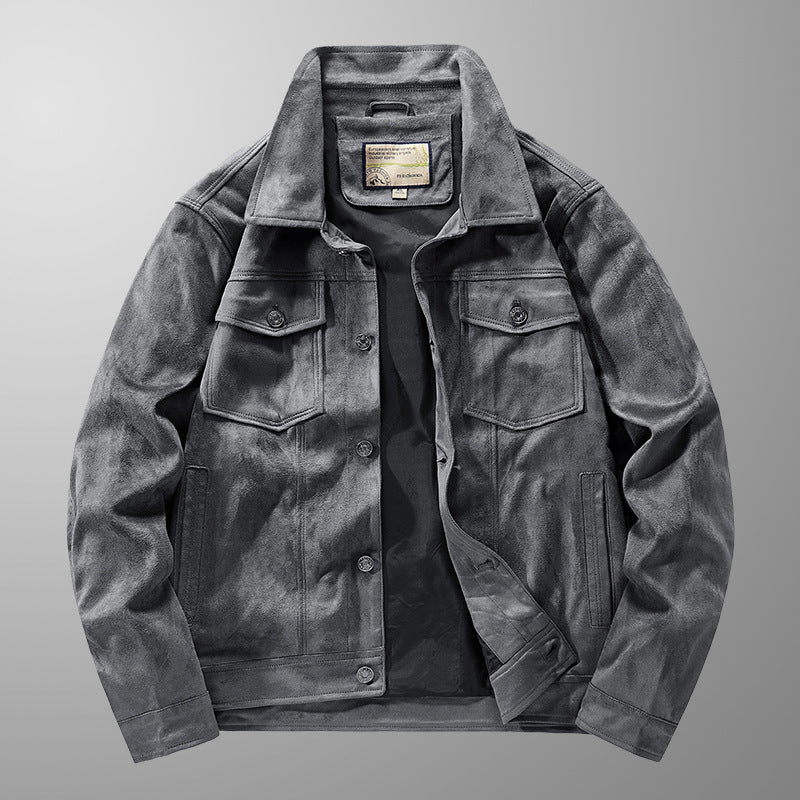 Herrjacka – Mocka – Slim Fit – Bröstfickor – Knappfront – Höftkort