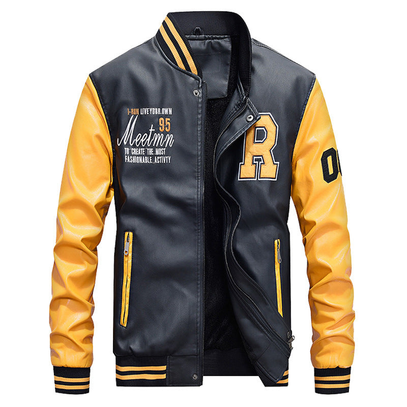 Herr baseballjacka – Skinnkropp – Regular fit – Applikationer – Tryckknappar