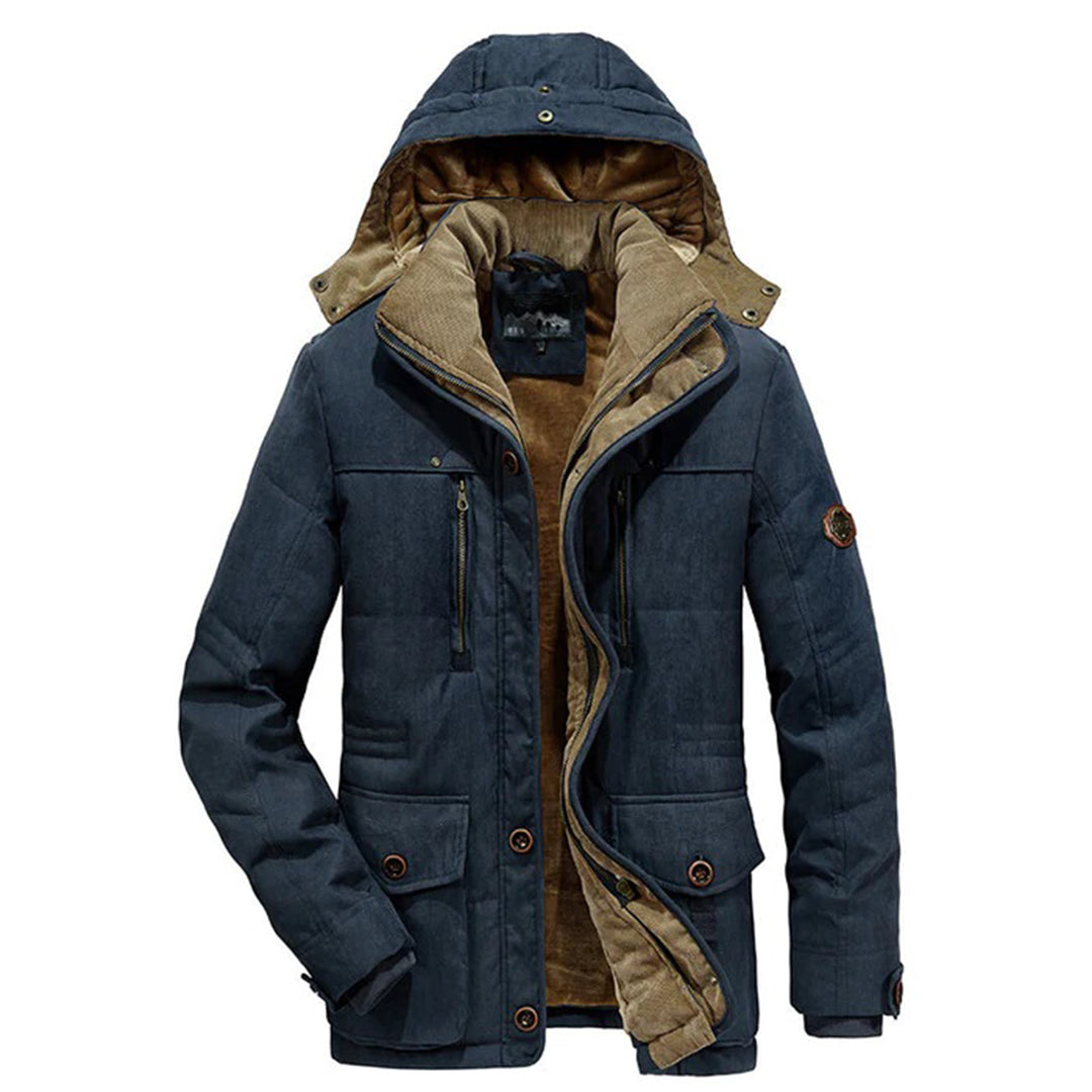 Herrjacka – Regular Fit – Fleecefodrad – Avtagbar Huva – Vattenavvisande