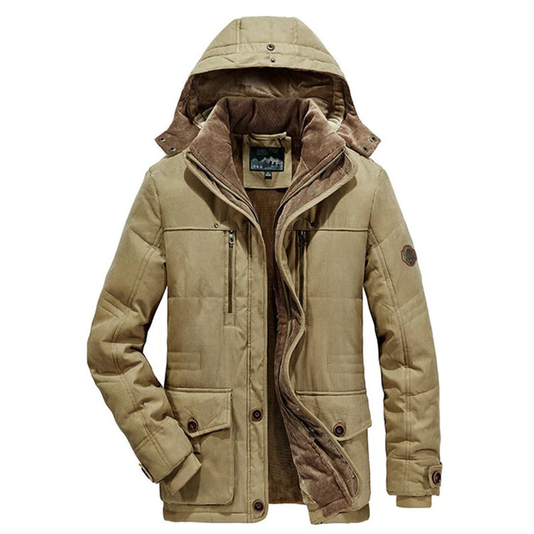 Herrjacka – Regular Fit – Fleecefodrad – Avtagbar Huva – Vattenavvisande