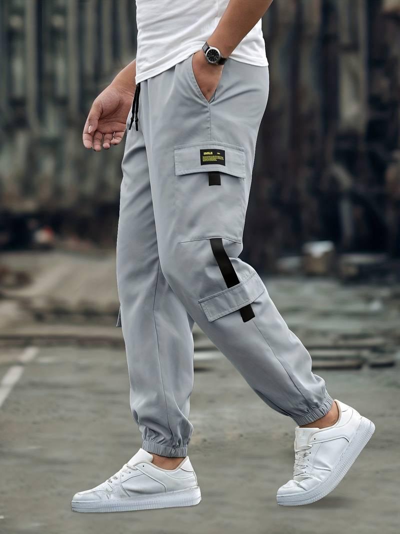 Herrbyxa - Jogger Cargo - Avslappnad Passform - Elastisk Midja och Manschetter - Flera Fickor
