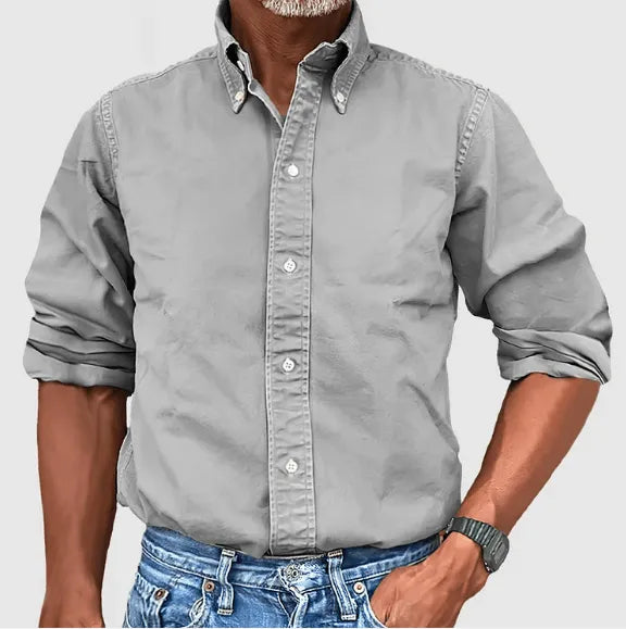 Herrskjorta - Regular Fit - Lång ärm med knappar - Mångsidig och bekväm