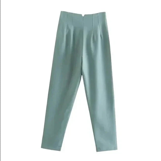 Dam Byxa - Hög Midja - Skräddarsydd Passform - Kortad Längd - Elegant Design
