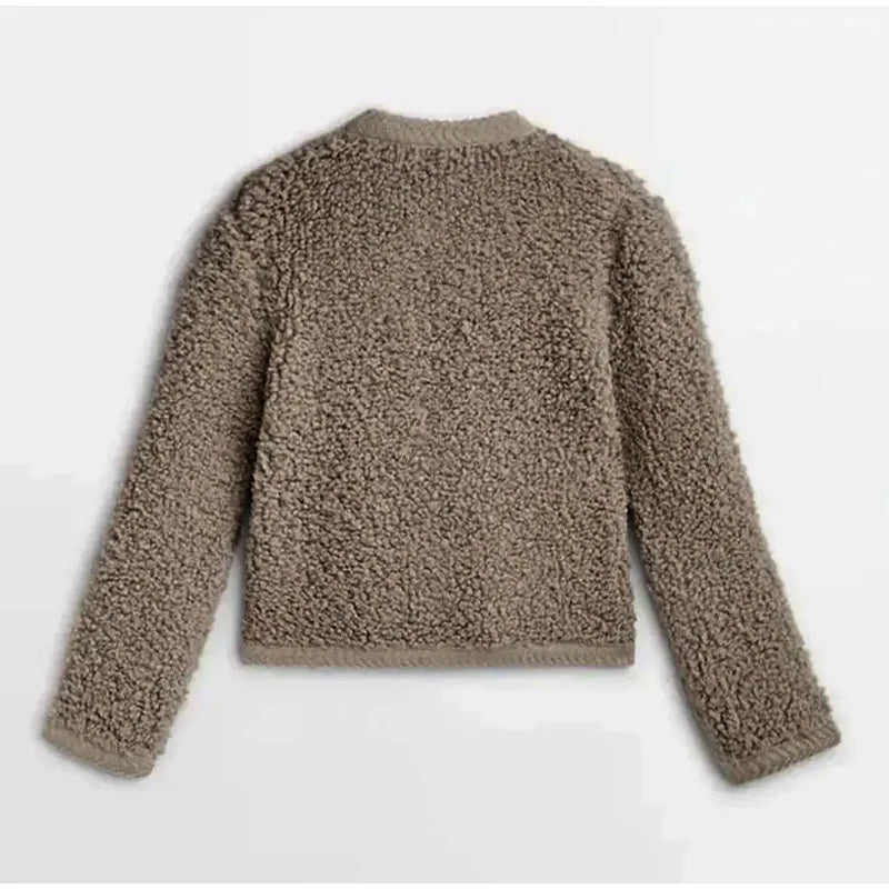 Dam Cardigan - Mjuk Bouclé - Avslappnad Passform - Knappar - Bekväm Lager-på-Lager