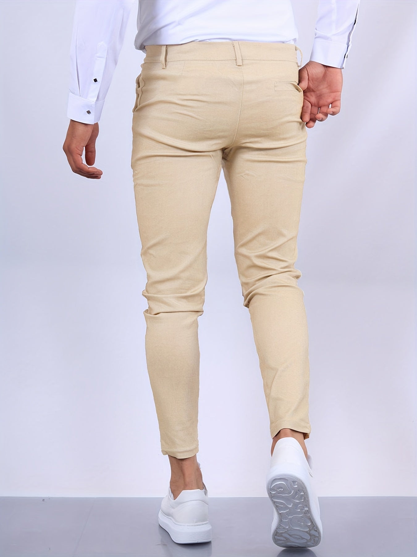 Herr Slim Fit Byxa - Skräddarsydd Look - Bekväm med Stretch - Mångsidig Användning