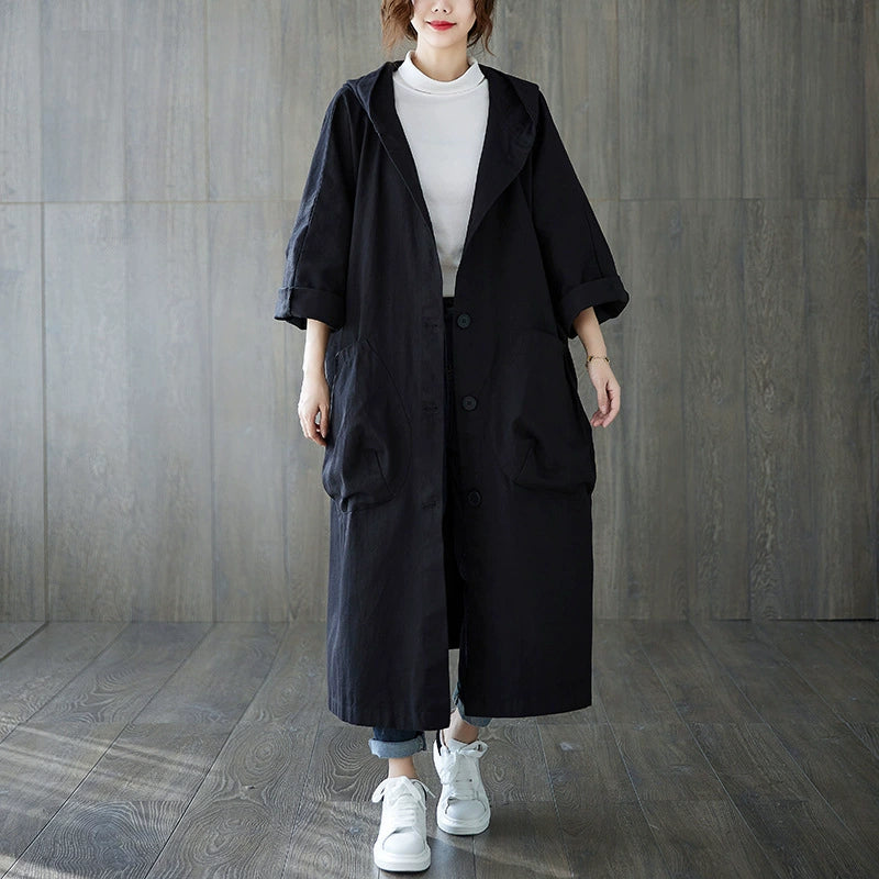 Damparkas - Vattentät - Loose Fit - Huva - Stora klaffickor
