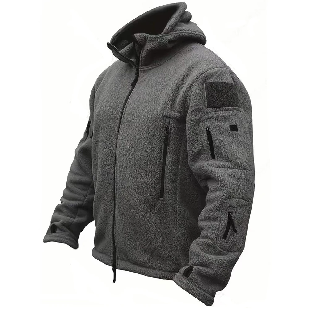Herrjacka – Termisk fleece – Regular fit – Huva – Praktiska fickor – Utomhusbruk