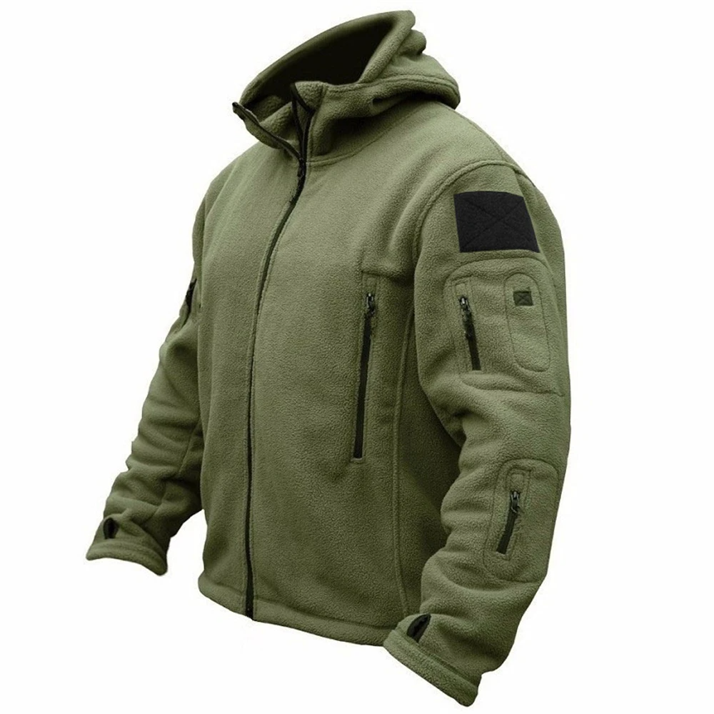 Herrjacka – Termisk fleece – Regular fit – Huva – Praktiska fickor – Utomhusbruk