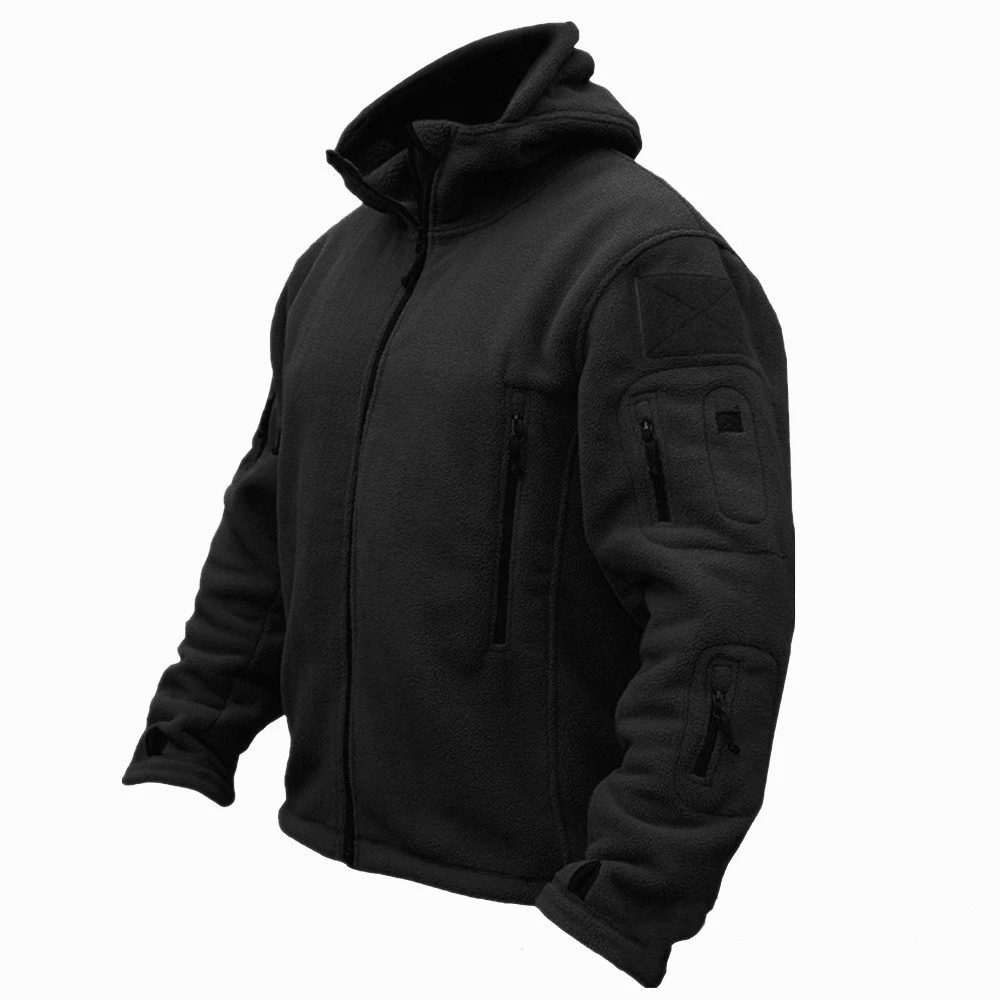 Herrjacka – Termisk fleece – Regular fit – Huva – Praktiska fickor – Utomhusbruk