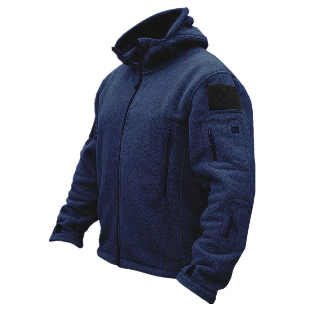 Herrjacka – Termisk fleece – Regular fit – Huva – Praktiska fickor – Utomhusbruk