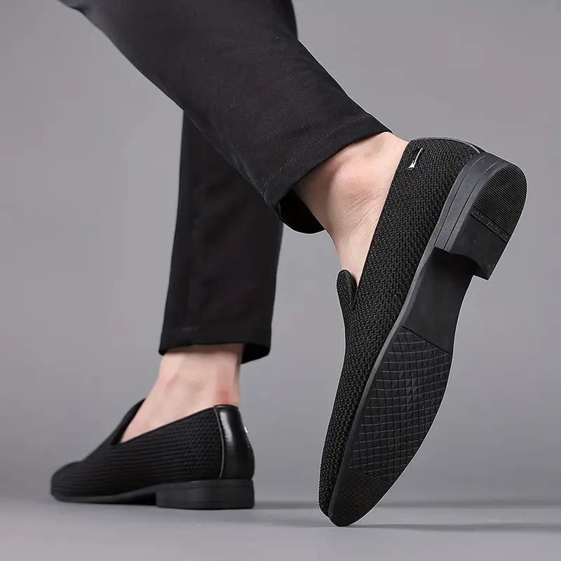 Herresko - Slip-on i Skinn - Komfortabel Gummisåle - Casual og Stilren