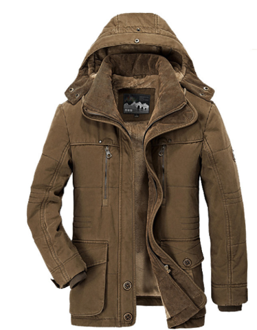 Herrjacka – Regular Fit – Fleecefodrad – Avtagbar Huva – Vattenavvisande