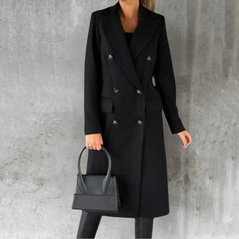 Dam Trenchcoat – Ull – Skräddarsydd Passform – Dubbelspränd – Knälång