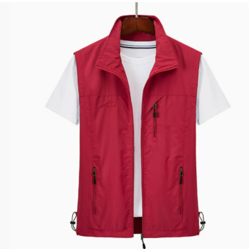 Herrväst – Regular Fit – Hög Krage – Dragkedja – Flera Fickor – Slitstark Outdoor