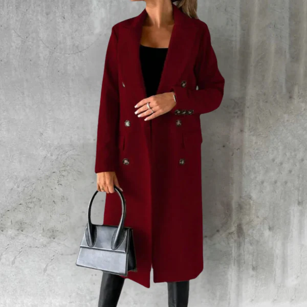 Dam Trenchcoat – Ull – Skräddarsydd Passform – Dubbelspränd – Knälång