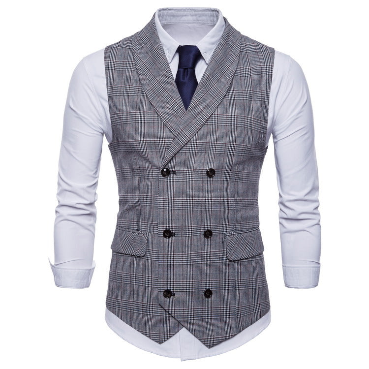 Herrevest - Rutete Slim Fit - Klassisk Design med Knappelukking og Weltlommer