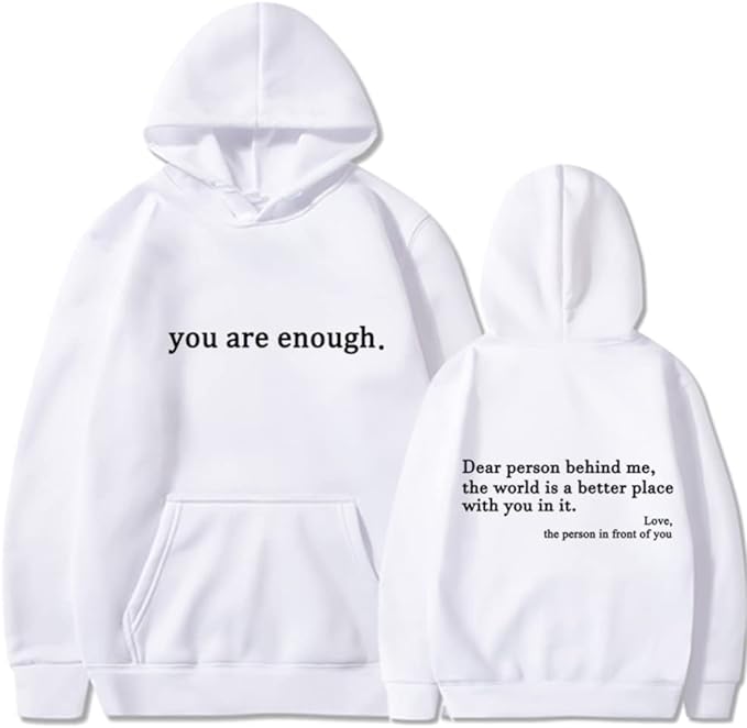 Herre Hoodie – Avslappet Passform – Cottonblanding – Snørehette – Print Foran og Bak