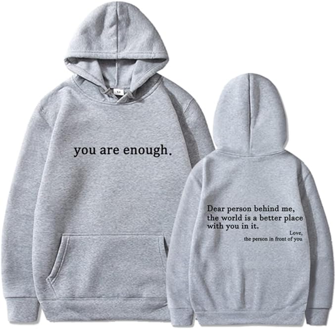 Herre Hoodie – Avslappet Passform – Cottonblanding – Snørehette – Print Foran og Bak