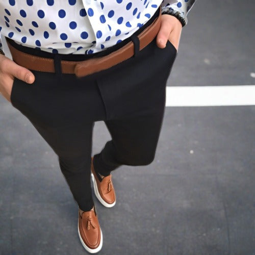 Herrbyxor - Slim Fit - Skräddarsydd Stretch - Bekväm och Mångsidig