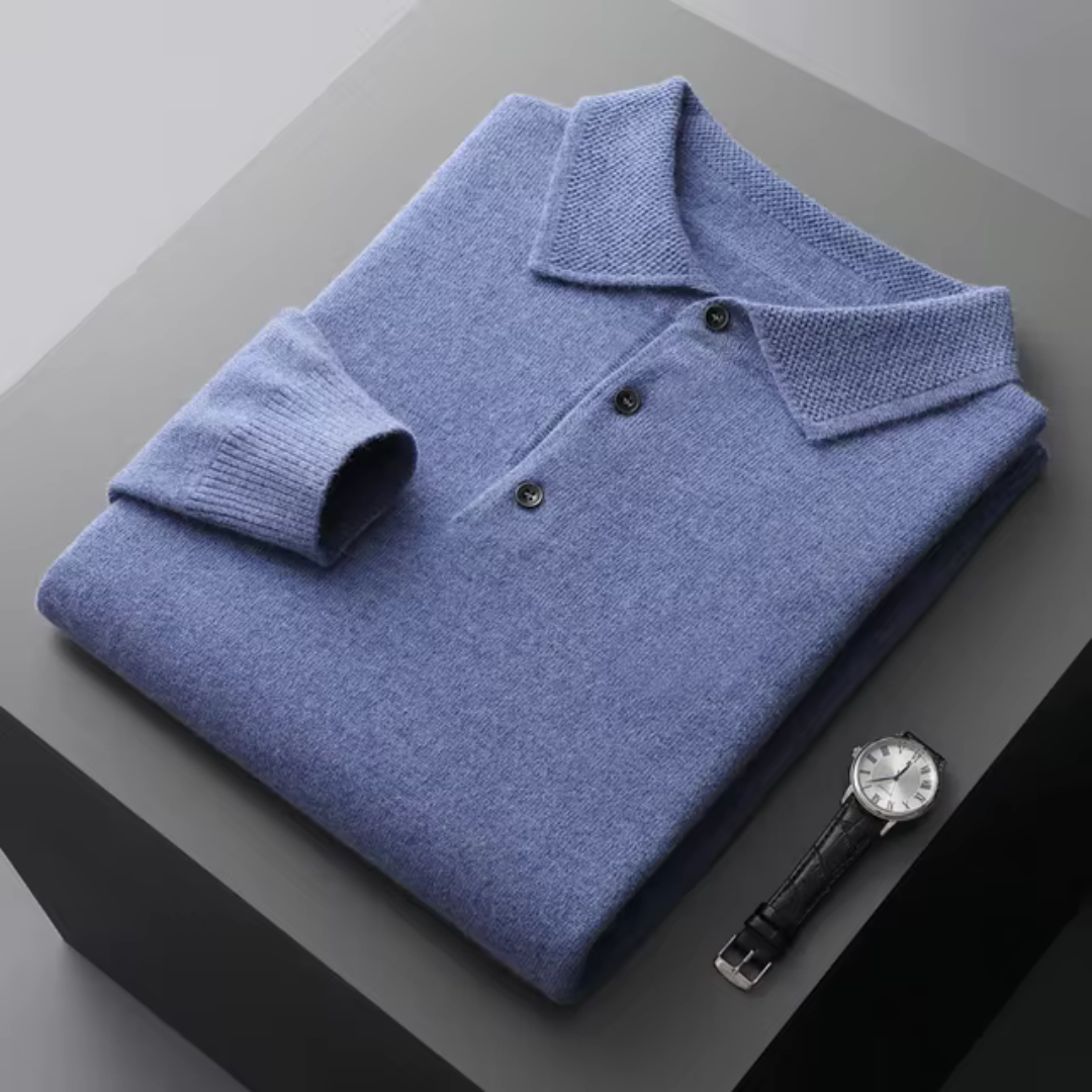 Herregenser poloskjorte – Merinoull – Standard passform – Ribbestrikket kant – Smart casual