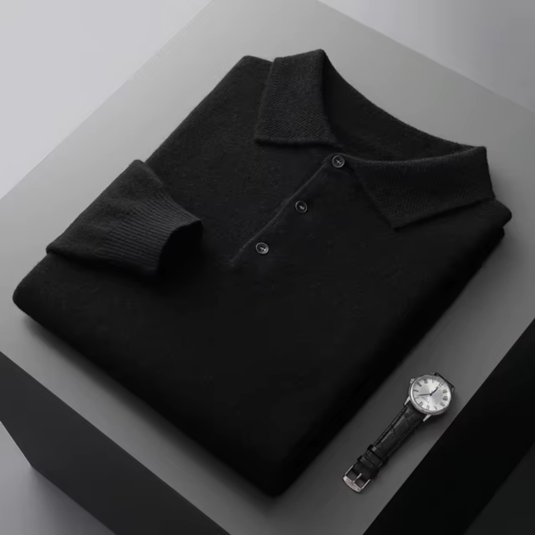 Herregenser poloskjorte – Merinoull – Standard passform – Ribbestrikket kant – Smart casual