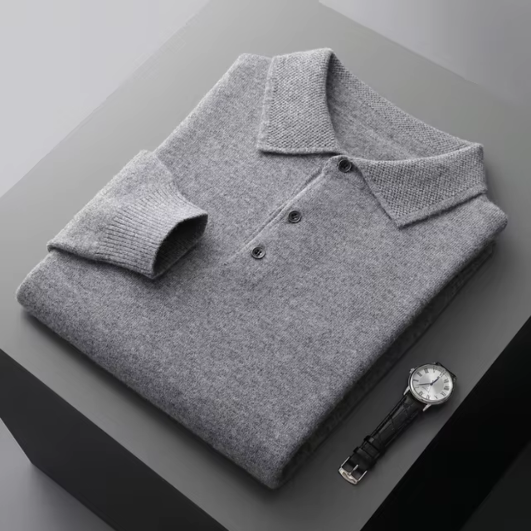 Herregenser poloskjorte – Merinoull – Standard passform – Ribbestrikket kant – Smart casual