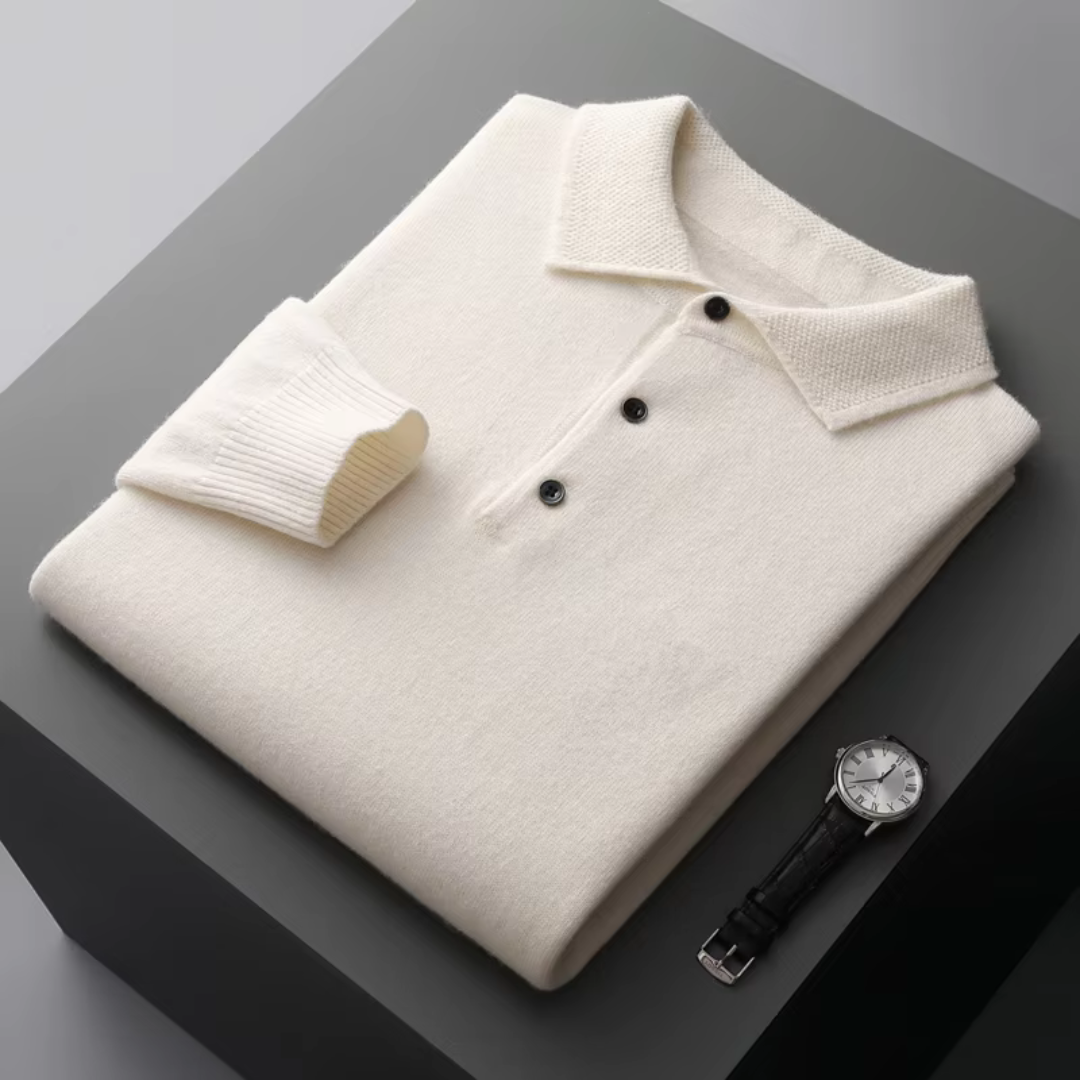 Herregenser poloskjorte – Merinoull – Standard passform – Ribbestrikket kant – Smart casual