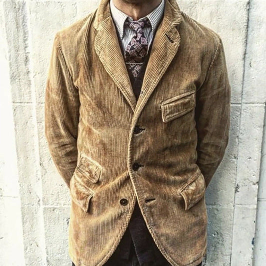 Herreblazer – Skreddersydd Passform – Cordfløyel – Enkeltspent – Notch Slag