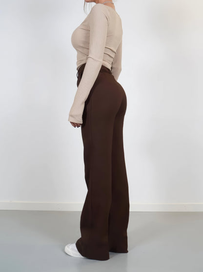 Elegant och bekväm byxa med hög midja för kvinnor